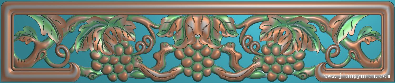 葡萄浮雕中式镂空精雕图LK076