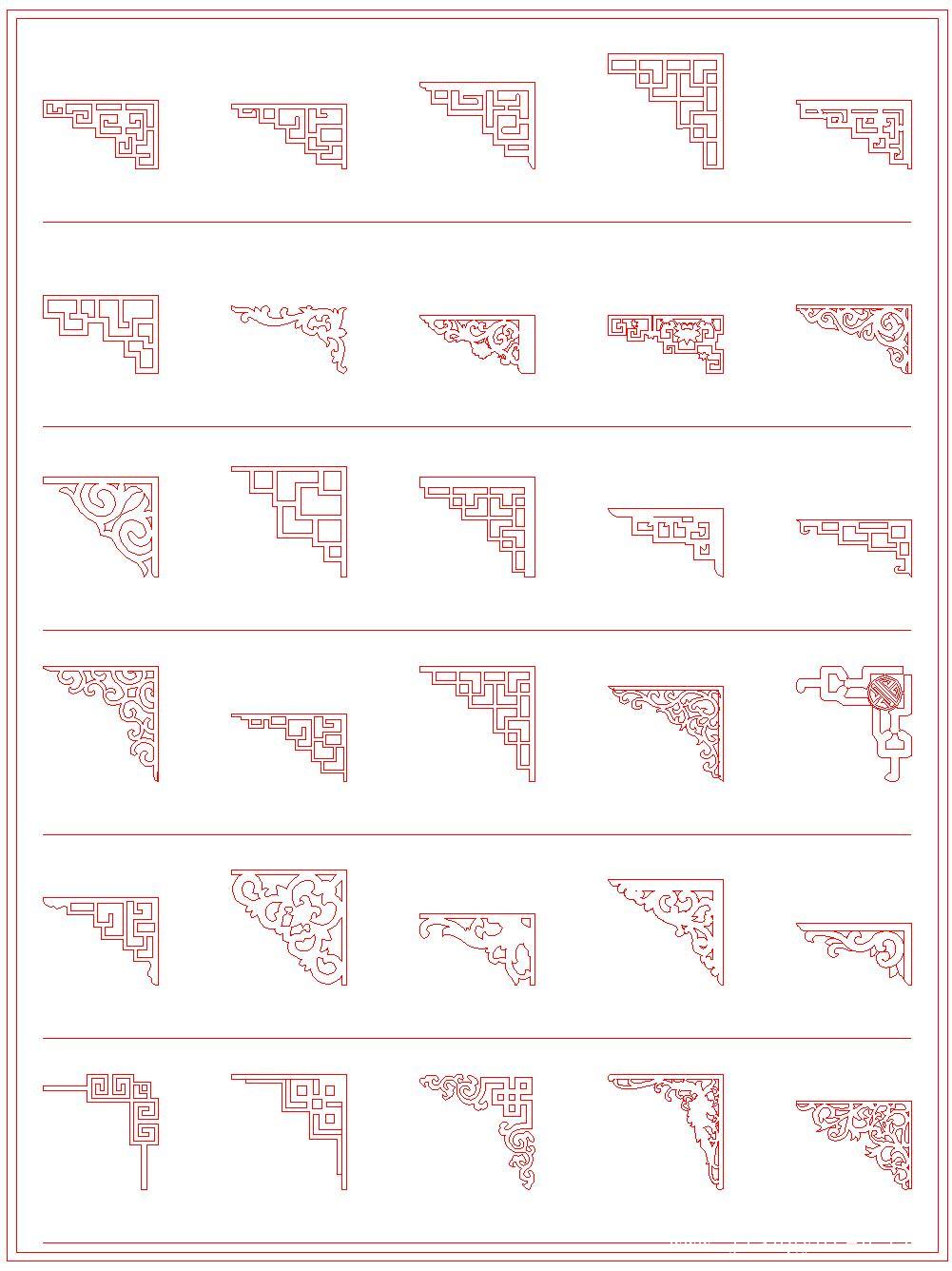 30个角花矢量精雕图