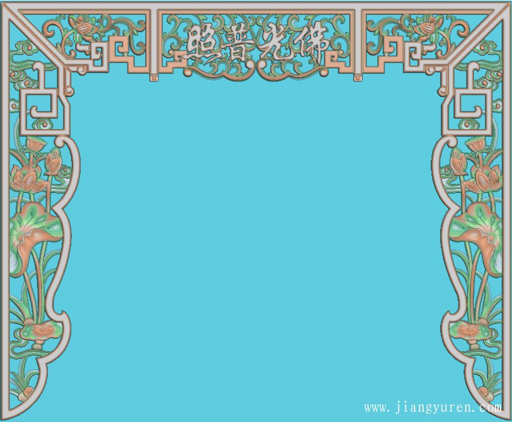 佛光普照镂空浮雕挂落精雕图LK547