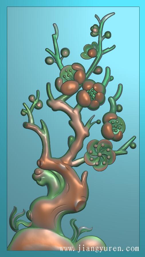 梅花装饰浮雕精雕图素材下载LK317