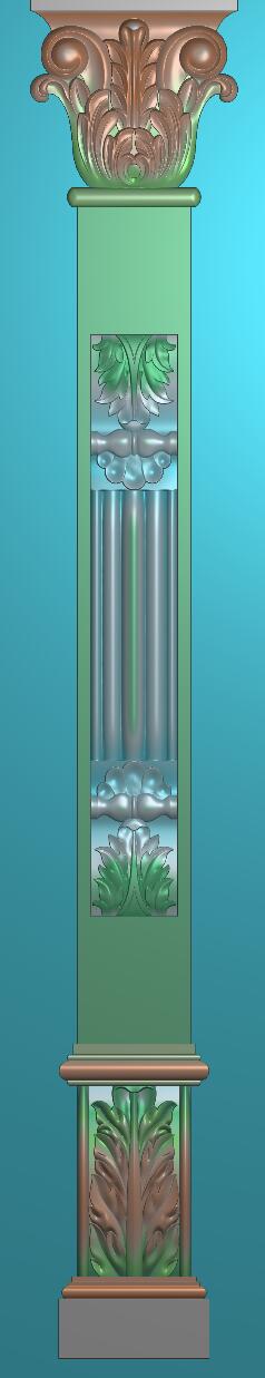 精雕浮雕罗马柱整木雕刻图