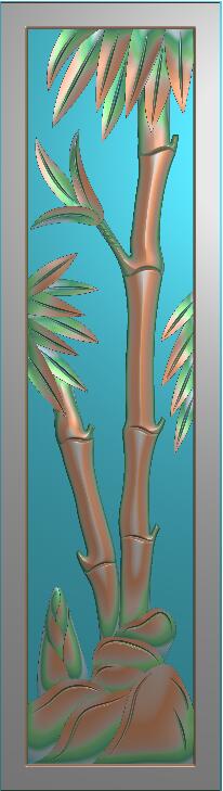 jdp花瓶竹子兰花浮雕图1399