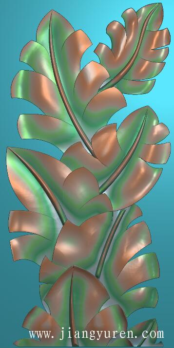 植物叶子浮雕雕刻素材图N021