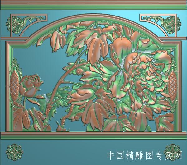 欧式植物花草电视背景墙jdp浮雕图T014