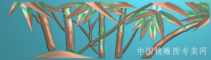 横版竹子浮雕图JDP电脑雕刻精雕素材K102