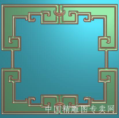 拐子李草龙浮雕边框雕刻图K108