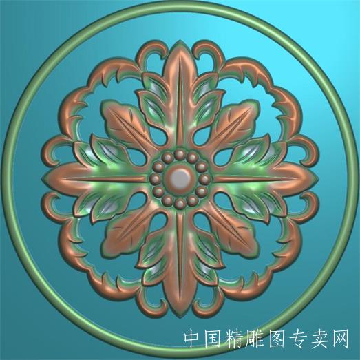 中式圆形贴花精雕图JDP门套镂空浮雕L058