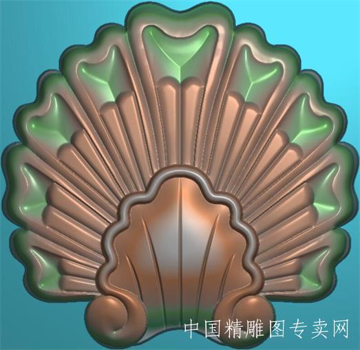 欧式孔雀开屏浮雕图JDP木门贴花C018