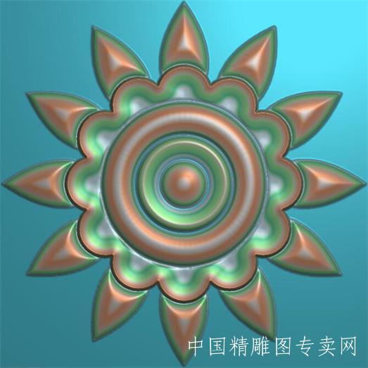 太阳花浮雕图JDP精雕圆洋花贴图C037