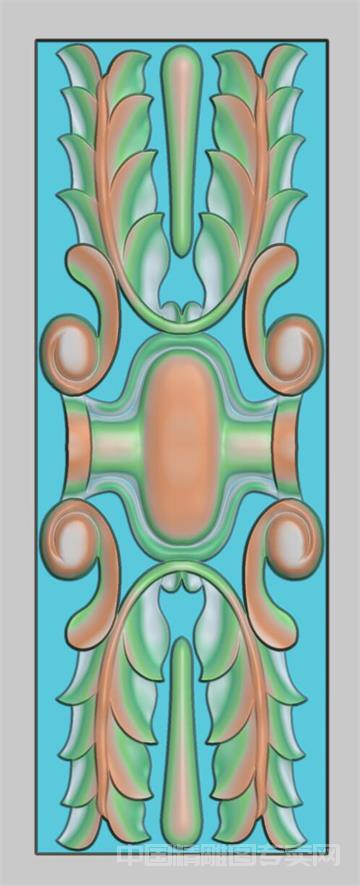 洋花柱头JDP木门镜框门柱边花浮雕图C189