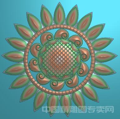 圆形太阳花浮雕精雕图JDP向日葵洋花C551