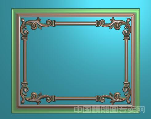 中式正方形洋花浮雕边框精雕图JDP设计文件FH002