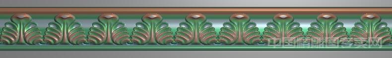植物叶纹长条方形精雕浮雕图JDP装饰线条雕刻设计文件R022