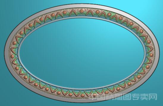 椭圆浮雕边框雕刻欧式门牌框JDP精雕图素材R078